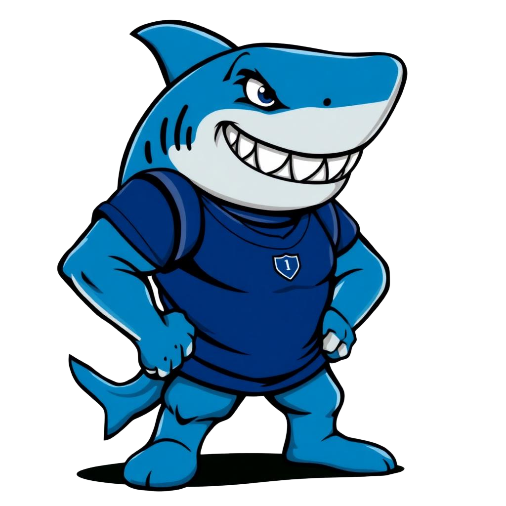 Mascote Tubarão da Elite Azul